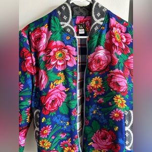 Quilted Floral Bomber Jacket
